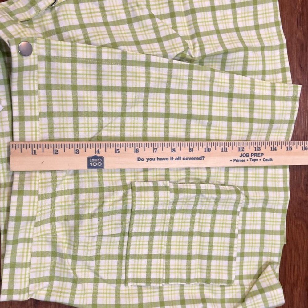 Forever 21 Women’s Avocado Green Plaid Mini Skirt Wrap Style With Pocket  M NWT - Picture 8 of 11